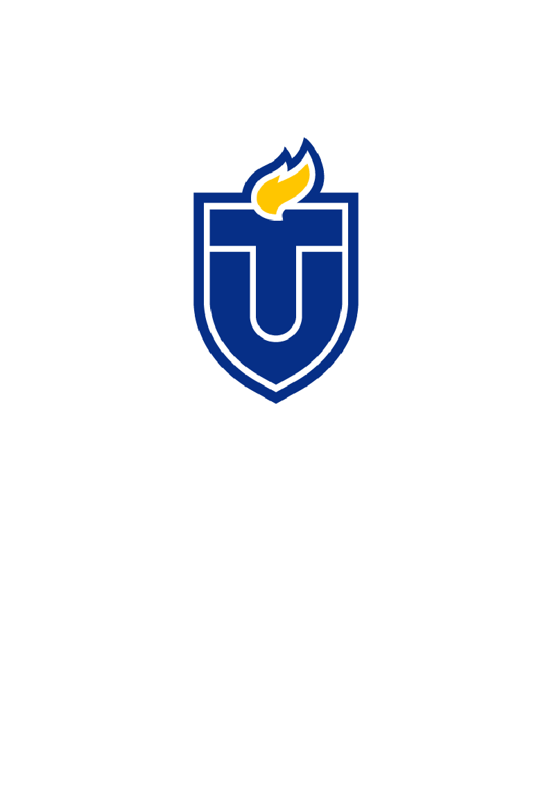 ribbon illustration with touro logo in center